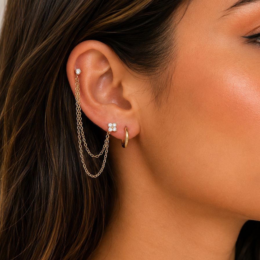 Fleur Ear chain (single piece)