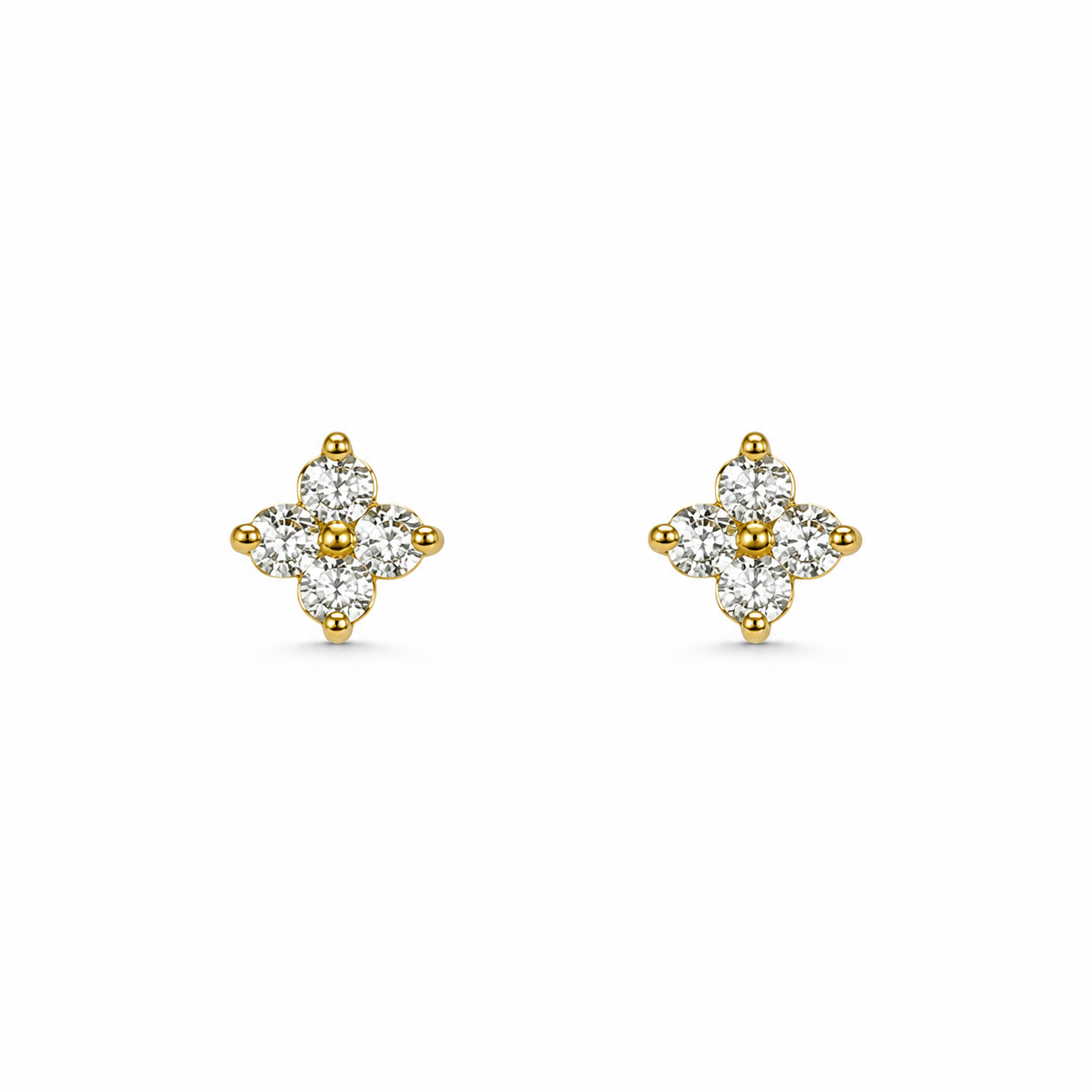 Zircon Floral Stud Earrings