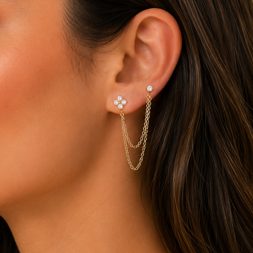 Fleur Ear chain (single piece)