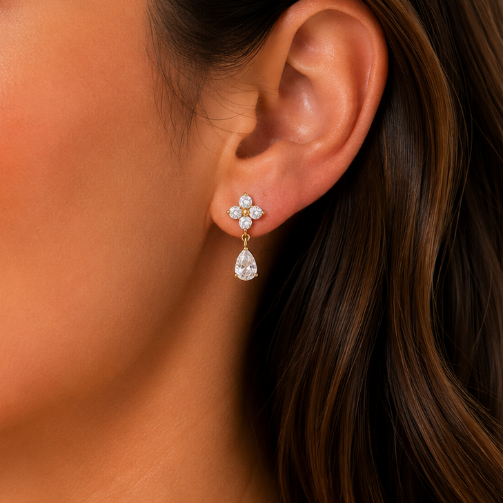 Floral Dew Drop Earrings