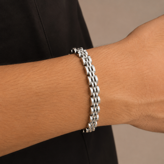 Atlas Bracelet - silver tone